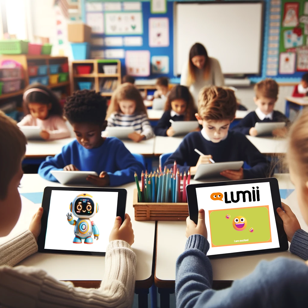 Children in a class using Lumii.